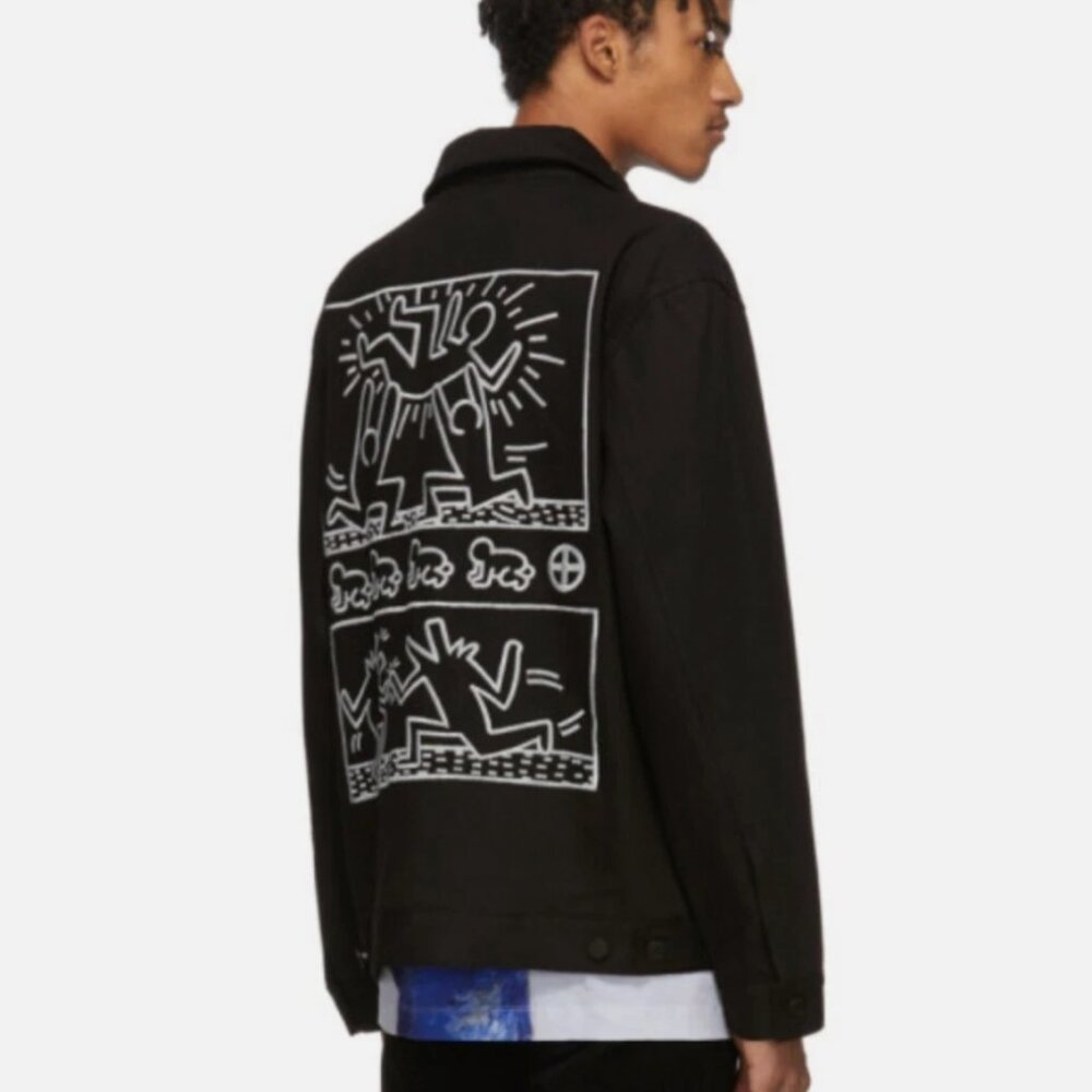 Etudes Black Keith Haring Edition Denim Guest Jacket 36 retail $690